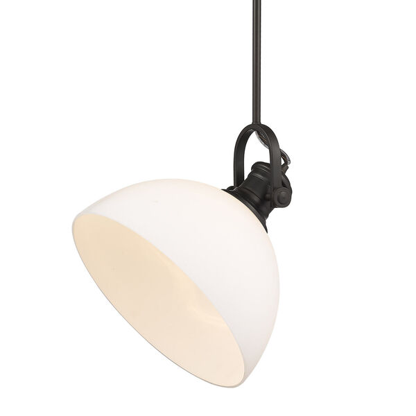 Hines Rubbed Bronze Opal Glass 14-Inch One-Light Pendant, image 3